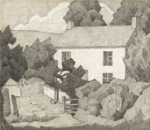 Valkoinen talo, n. 1920 (grafiitti paperille)